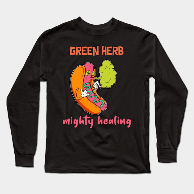 green herb, mighty healing Long Sleeve T-Shirt by Zipora